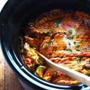Super Easy Skinny Veggie Crockpot Lasagna - a handful of simple ingredients for a healthy family dinner. | https://vital-slim.today