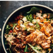 Salmon salad pin